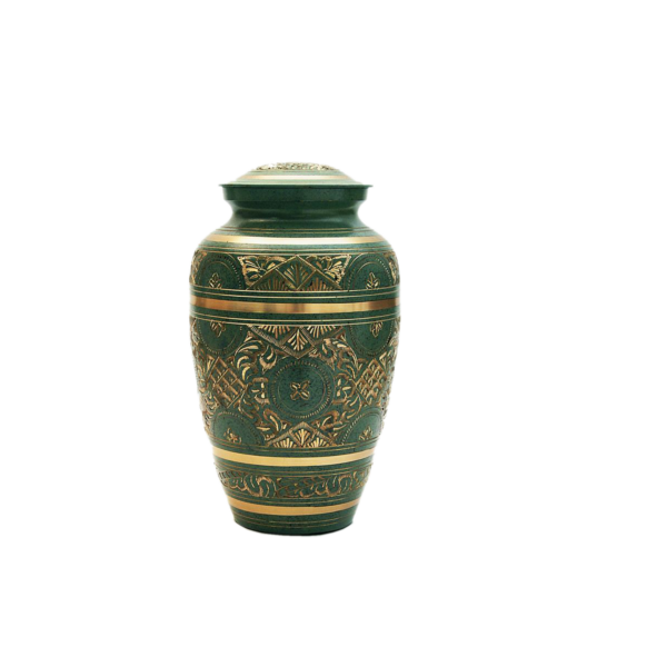 Beautiful Emerald Green Funeral Urn for Male and Female Human Ashes - Image 2