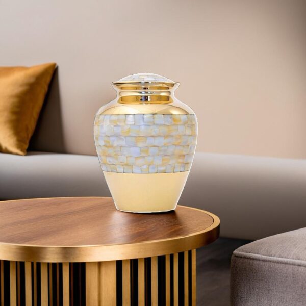 Lovely Mother of Pearl Cremation Urn for Male and Female Human Ashes