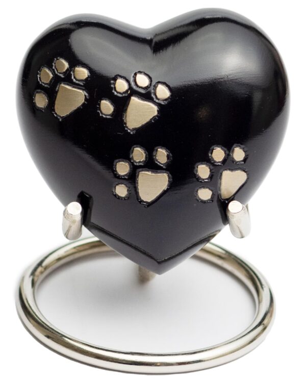 Lovely Four Foot Print Slate Heart Cremation Urn for Human Ashes Small Size