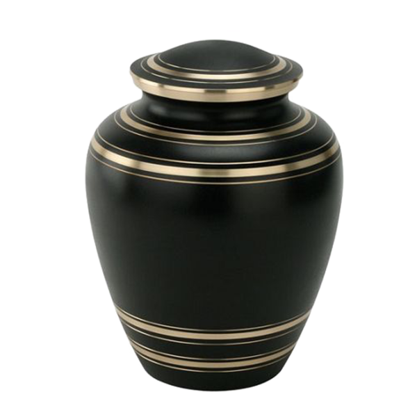 Lovely Black With Gold Line Cremation Urn for Male and Female Human Ashes Funeral Urn - Image 2