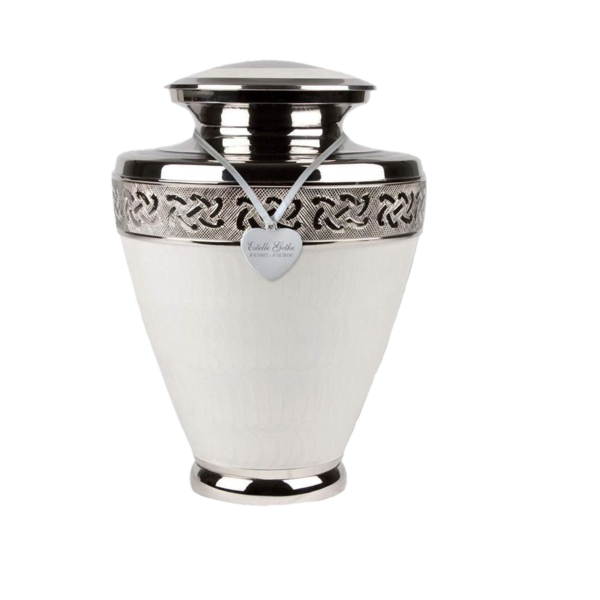 Beautiful White Cremation Urn for Male and Female Human Ashes Funeral Urn - Image 2