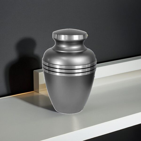 Lovely Three Band Slate Cremation Urn for Male and Female Human Ashes Funeral Urn