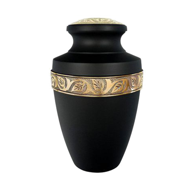 Beautiful Classic Black Cremation Urn for Male and Female Human Ashes Funeral Urn - Image 2