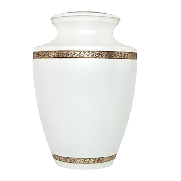 Lovely White Color Cremation Urn for Male and Female Human Ashes Funeral Urn - Image 2