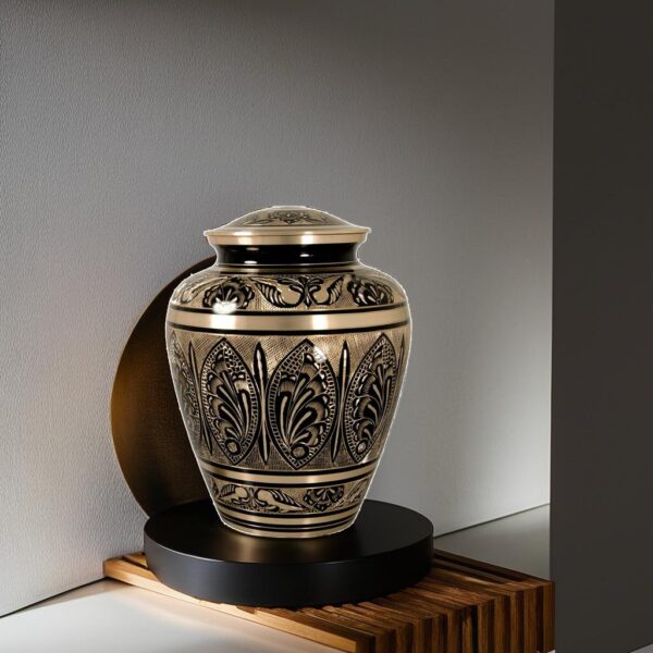 Beautiful Full Engraved Cremation Urn for Male and Female Human Ashes Funeral Urn