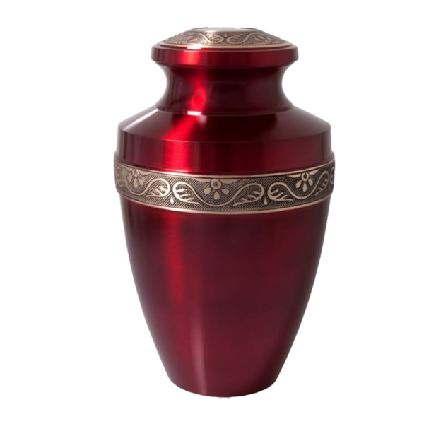 Beautiful Red Color Cremation Urn for Male and Female Human Ashes Funeral Urn - Image 2