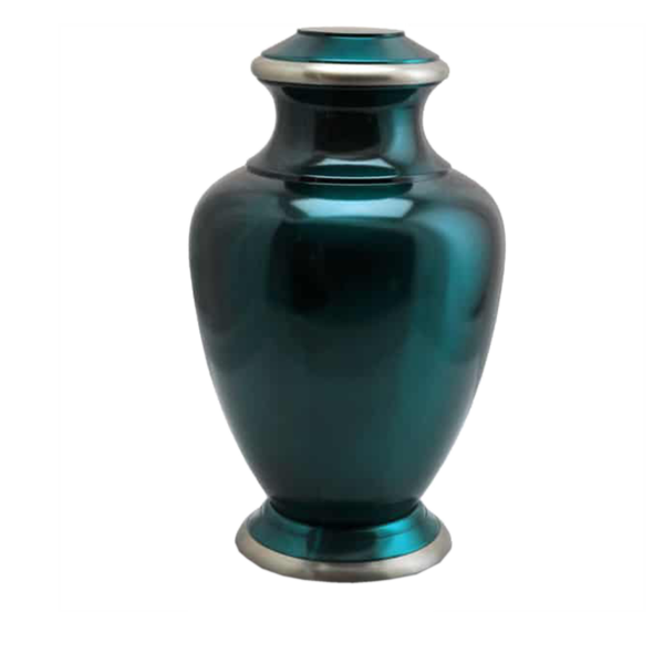 Lovely Dark Greenish Color Cremation Urn for Male and Female Human Ashes Funeral Urn - Image 2