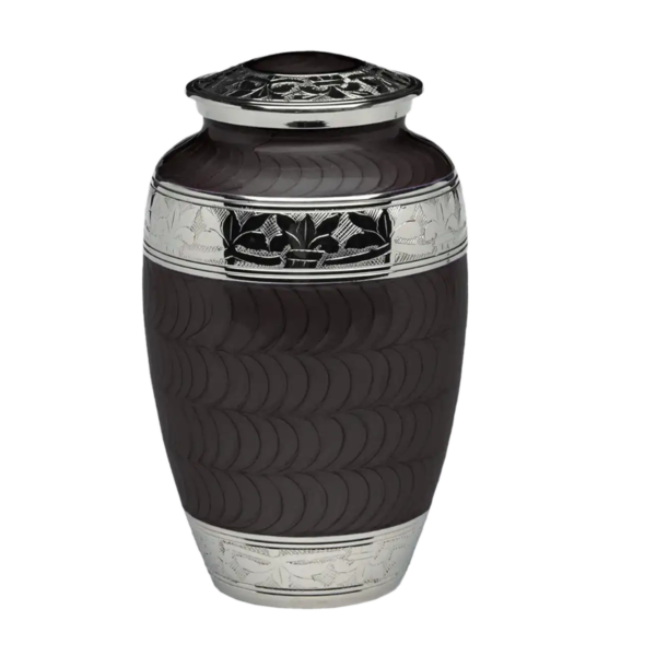 Beautiful Black Enameled Cremation Urn for Male and Female Human Ashes Funeral Urn - Image 2