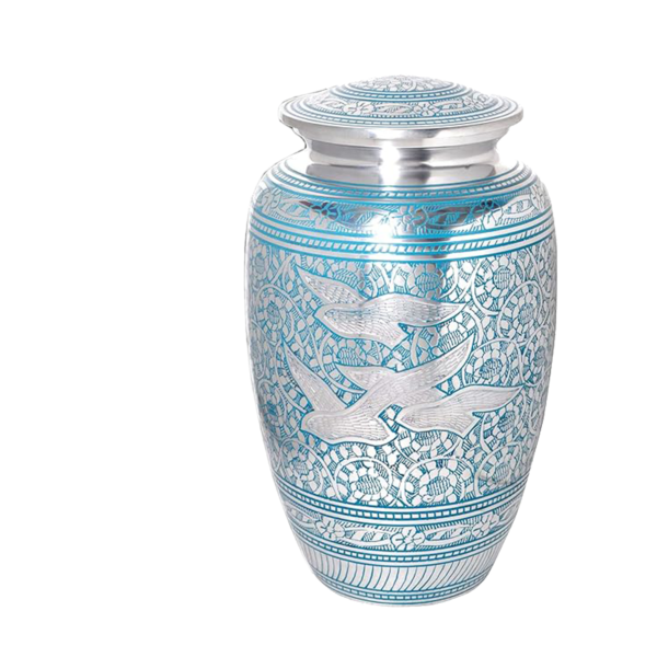 Beautiful Blue Eagle Engraved Cremation Urn for Male and Female Human Ashes Funeral Urn - Image 3