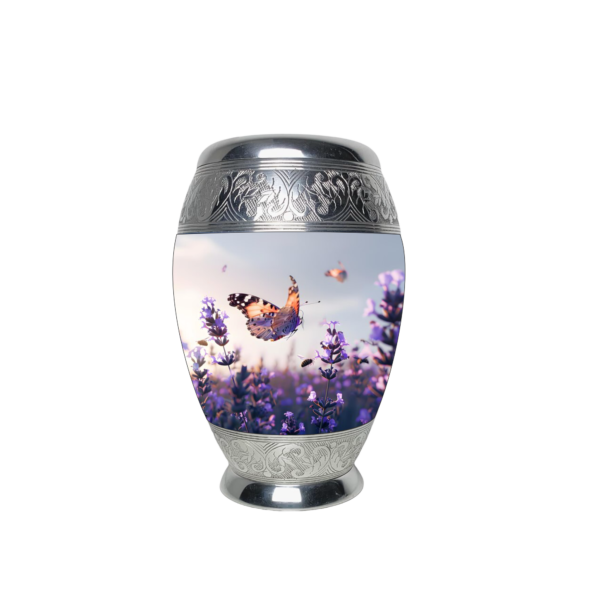 Lovely Butterfly With Flower Cremation Urn for Adult Male and Female Human Ashes Funeral Urn - Image 2