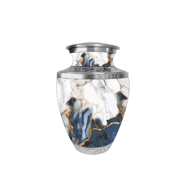 Beautiful White Bluish Marble Cremation Urn for Adult Male and Female Human Ashes Funeral Urn - Image 2