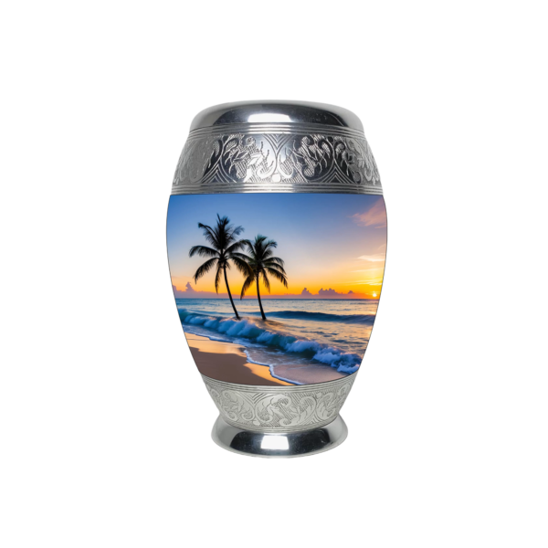 Beautiful Beach View in Sunrise Cremation Urn for Adult Male and Female Human Ashes Funeral Urn - Image 2