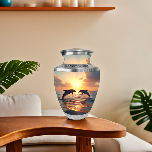 Beautiful Dolphin Cremation Urn for Adult Male and Female Human Ashes Funeral Urn
