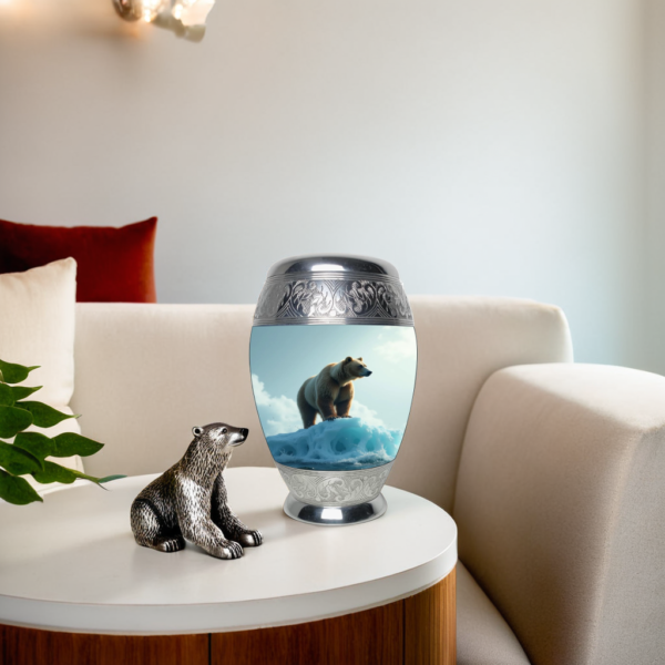 Beautiful Polar Bear Cremation Urn for Adult Male and Female Human Ashes Funeral Urn