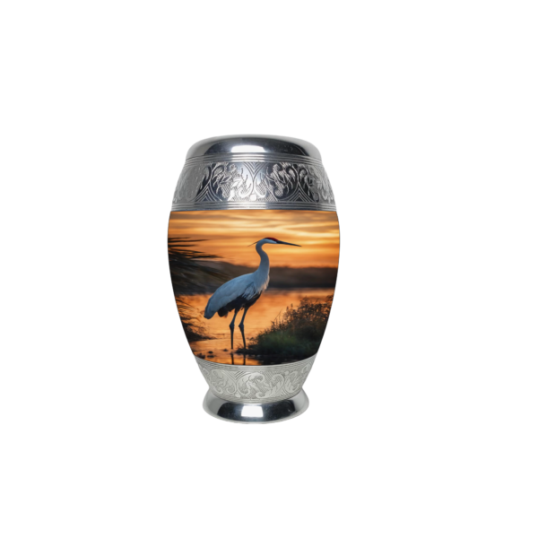 Lovely Great Egret Cremation Urn for Adult Male and Female Human Ashes Funeral Urn - Image 2