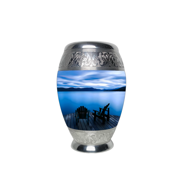 Beautiful Peaceful Ocean Cremation Urn for Adult Male and Female Human Ashes Funeral Urn - Image 2