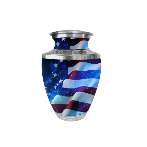 Beautiful American Flag Cremation Urn for Adult Male and Female Human Ashes Funeral Urn - Image 2