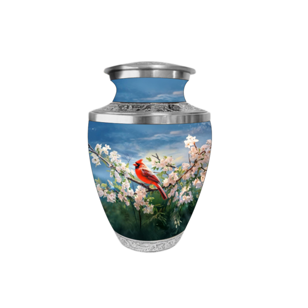 Lovely Cardinal Bird Cremation Urn for Adult Male and Female Human Ashes Funeral Urn - Image 2